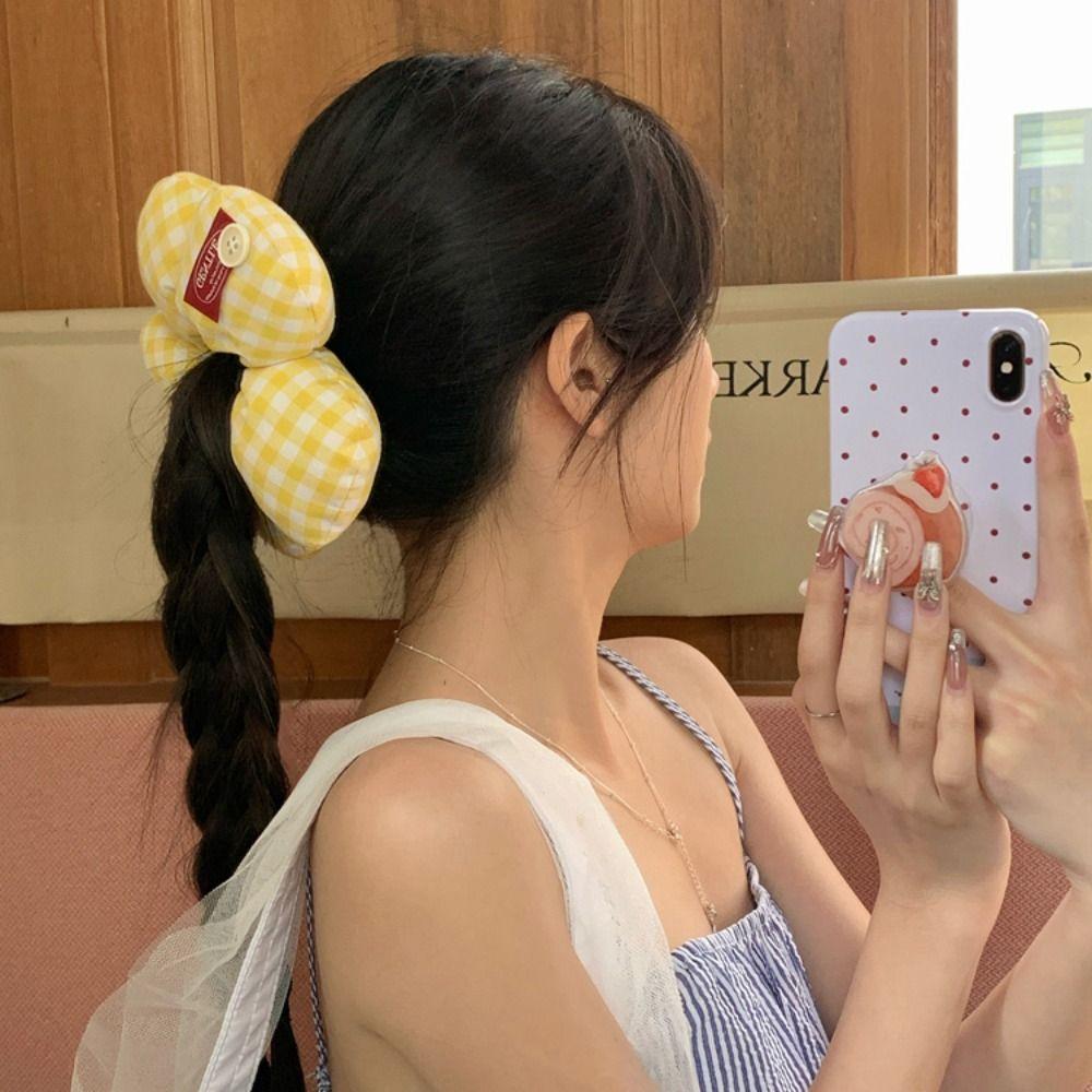 Lattice Exaggerated Hair Ring Sweet Oversized Hair Tie Elastic Flower Hair Scrunchies  Women