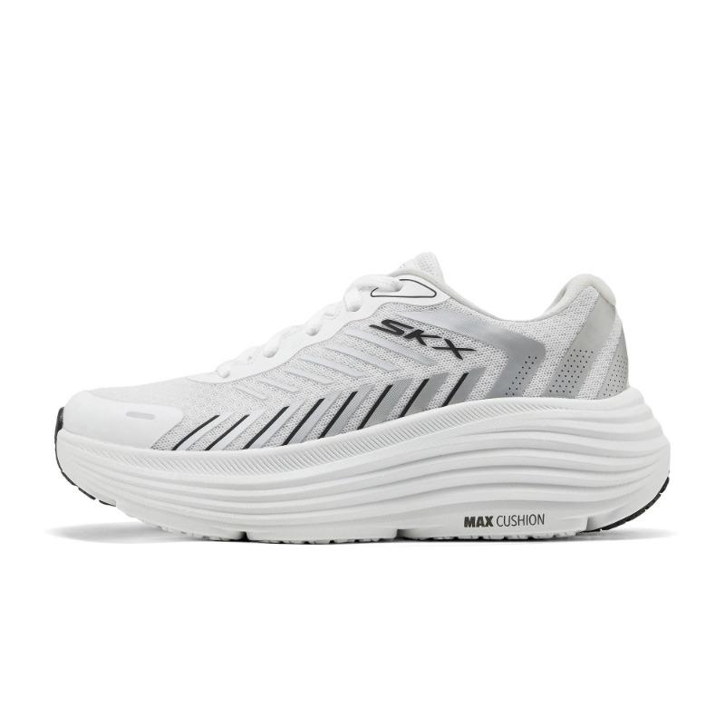Skechers Women s GO Series Trendy Fabric Cushioned Wear Resistant Low Top City Commute Running Shoes White Black 129471-WBK 35