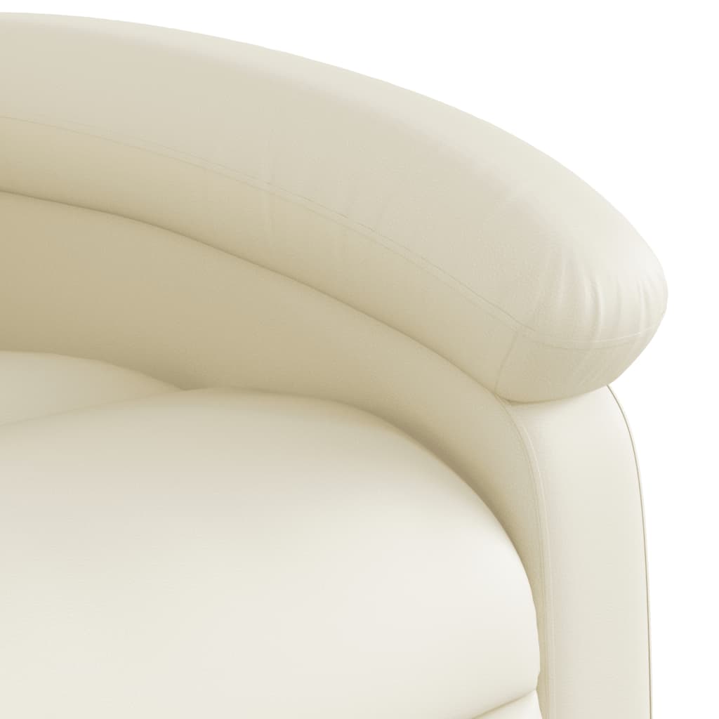 Massage Chair with Relax Function Synthetic Leather Cream