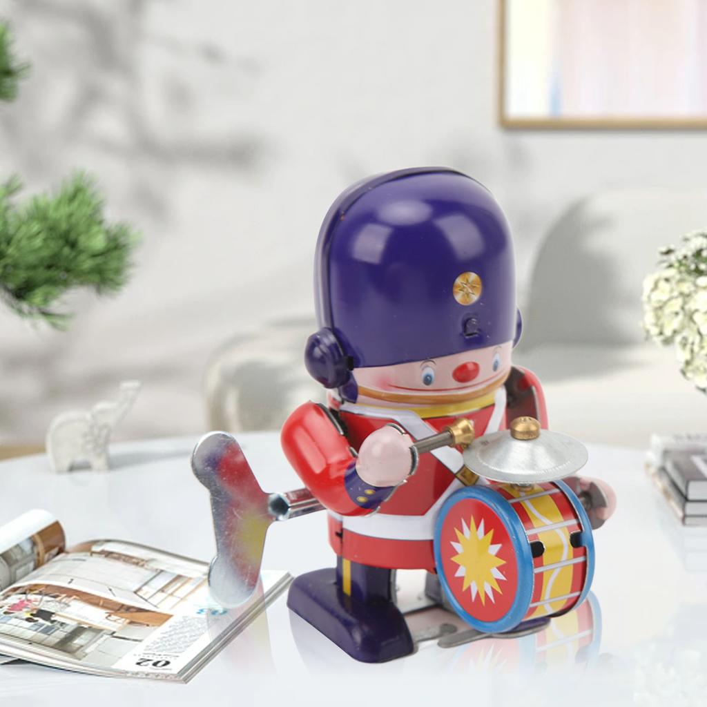 Clockwork Vintage Toy Tinplate Retro Play Golf Indoor Games Wind Up Golf Toy with 5 Steel Balls for Christmas Birthday Gift