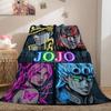 JoJo's Bizarre Adventure Beautiful Flannel Blanket, Printed Cartoon Design for Home Decor, Warm Sofa Bedding, Travel Throw_LIAN