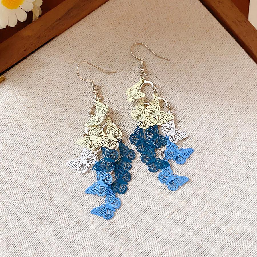 Silver Needle Resin Flower Tassel Earrings: Vintage, Versatile, Light Luxury Fashion Jewelry for Women