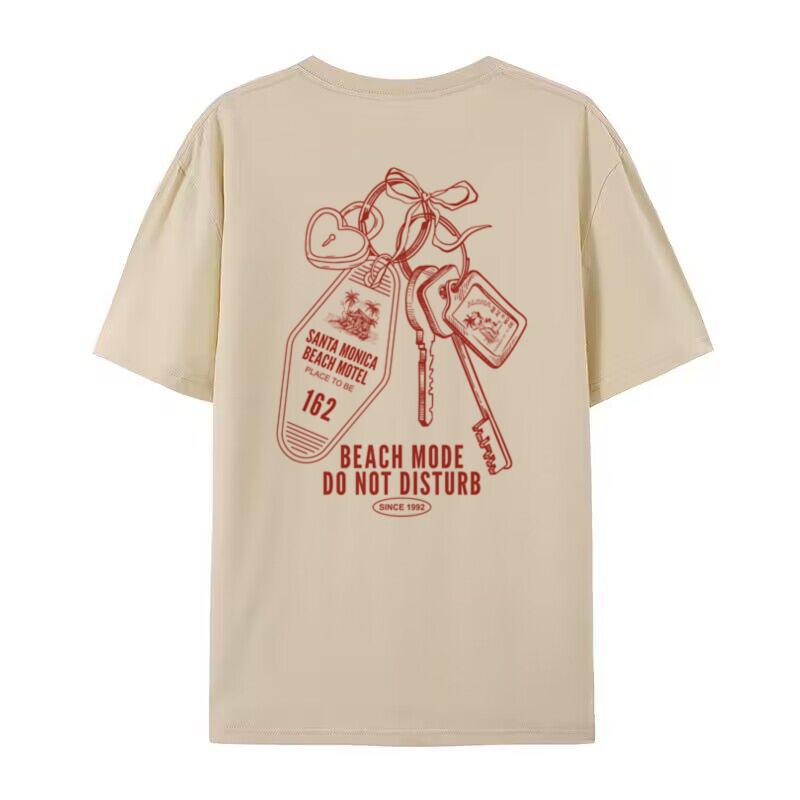 

Back Print Keychain TShirt Short Sleeve Loose Cotton Women T Shirt Aesthetic Streetwear Graphic Tops Cute Y2k Female Clothing 2XL