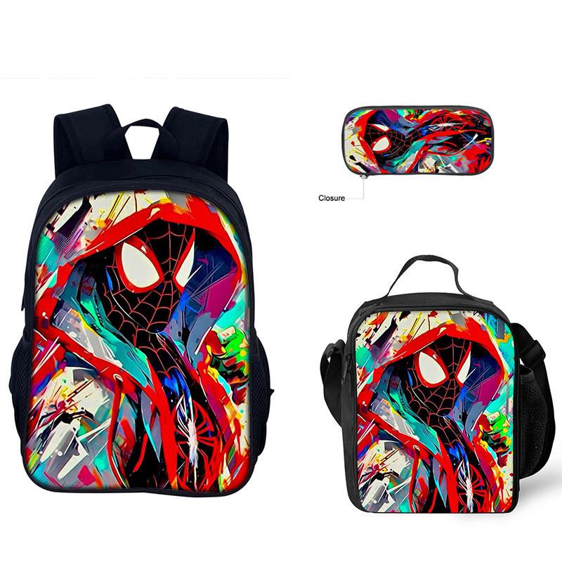 Spiderman Rucksack-Set Mit Oxford-Stoff Schultasche Und Federmäppchen Für Kinder