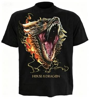 House Of The Dragon Giant Dragon Head Targaryen Sigil Graphic Fan Cotton Short Sleeve Tshirt