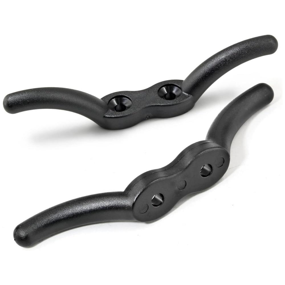 2 Pcs Nylon Boat Cleat – 4 Inch Black Rope Cleat, Heavy Duty Marine Mooring Cleat With Mounting Screws For Boats, Kayaks, DIY Projects