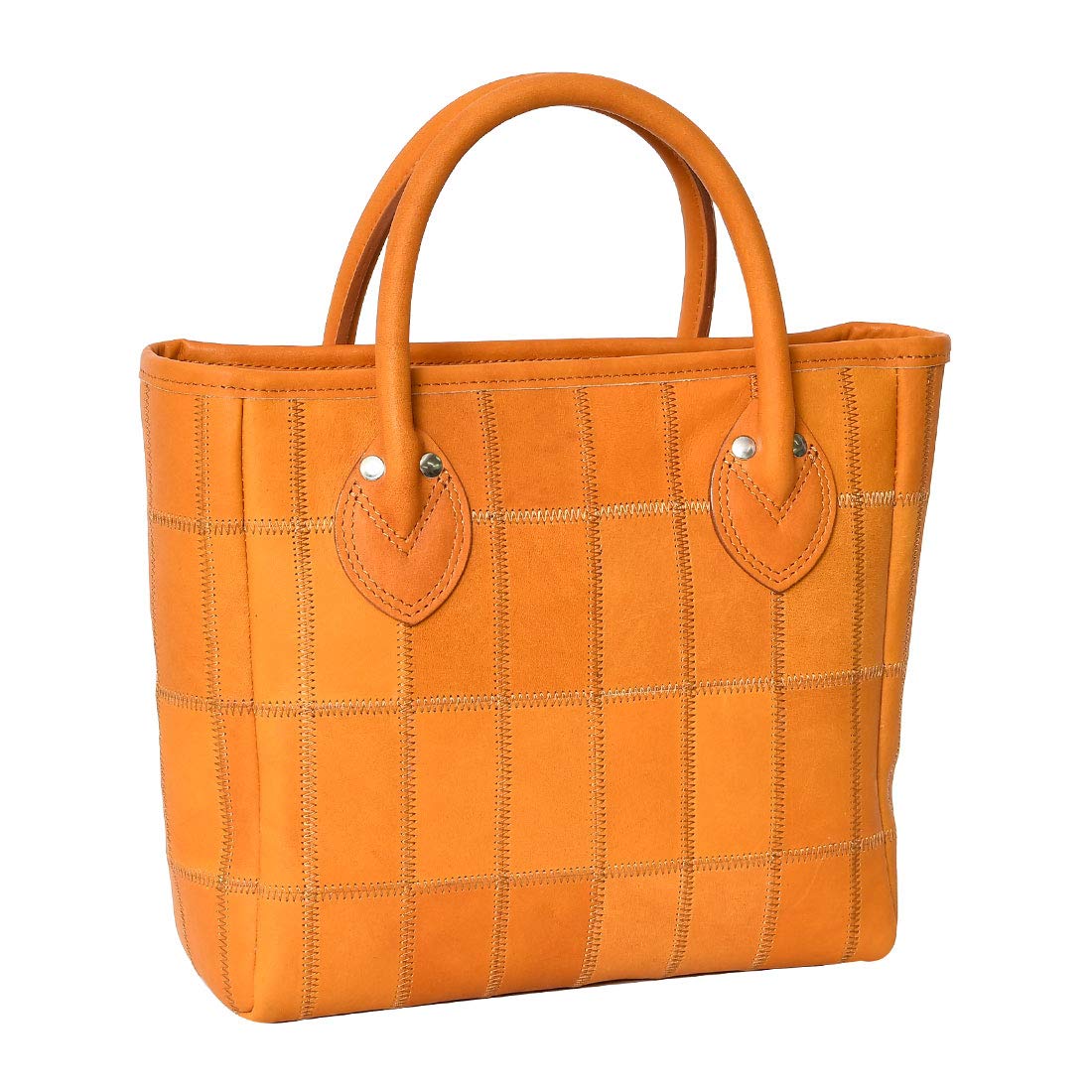 

DPC252 Genuine Leather Mini Tote Bag Patchwork Panel Leather Block Shape Tan [Tryon] Men s