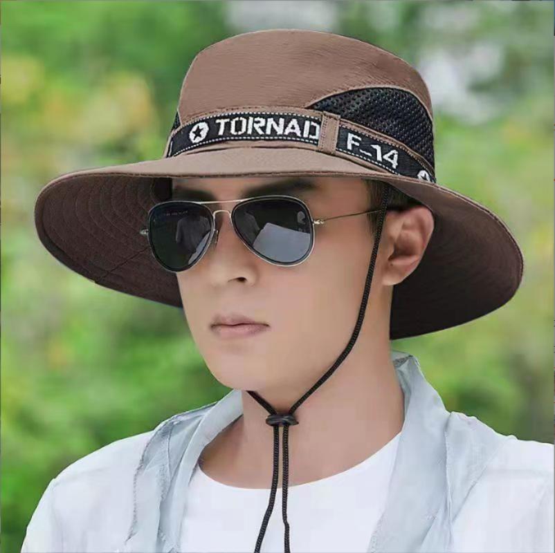 Pánský jezdecký slunečník s velkou krempou, venkovní opalovací krém, sluneční klobouk, kbelík, plážové pěší turistiky, módní letní rybářský klobouk, sluneční ochrana, klobouk