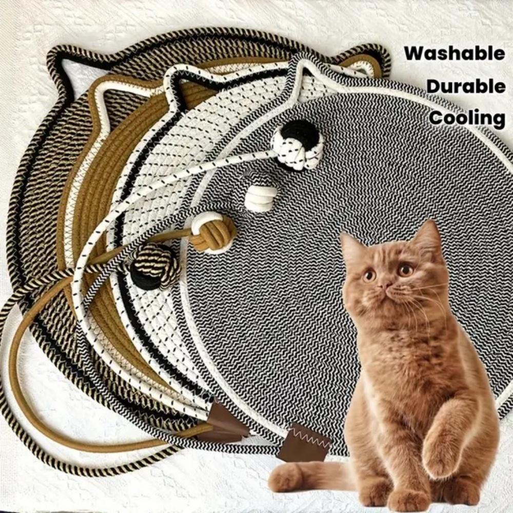 A 16.54-inch/19.69-inch rope-woven cat scratching board toy ball, cat bed sleeping pad, durable and wear-resistant, washable