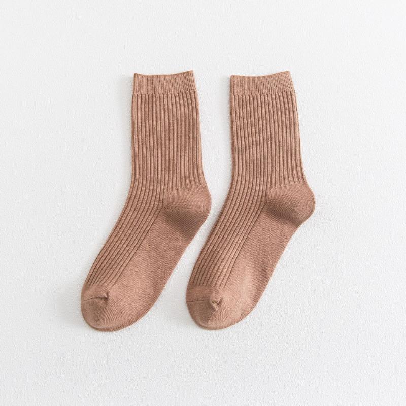 Men's Autumn and Winter New Solid Color All Match Smoke Strip Cotton Business Tube Socks