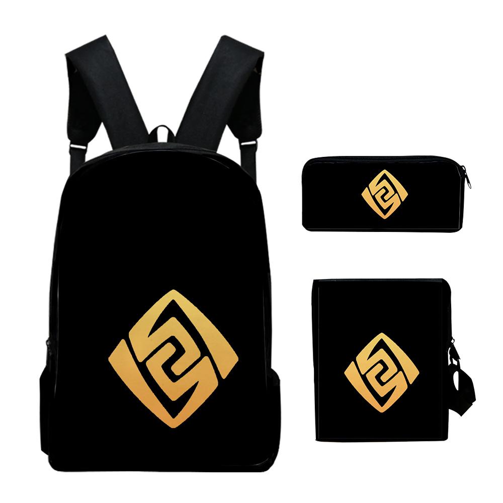 Hip Hop Youthful Genshin Impact Logo 3D Print 3pcs/Set Student Travel bags Laptop Daypack Backpack Shoulder Bag Pencil Case