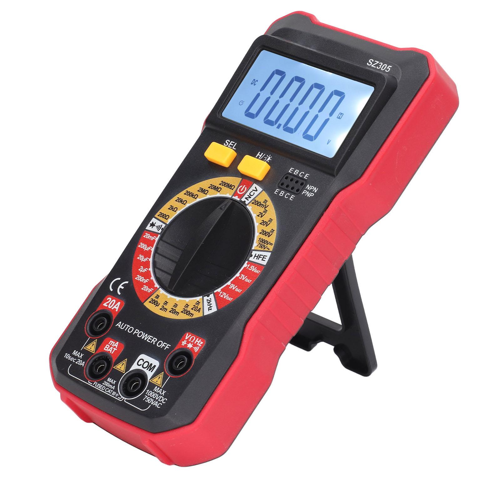 

Цифровий мультиметр Висока точність Вимірювач напруги змінного струму 2000 відліків Безконтактний вольтметр Амперметр SZ305
