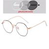 0 -0.5 -1.0 To -6.0 Women Men Blue Light Blocking Polygon Myopia Glasses Finished Fashion Metal Student Prescription Spectacles