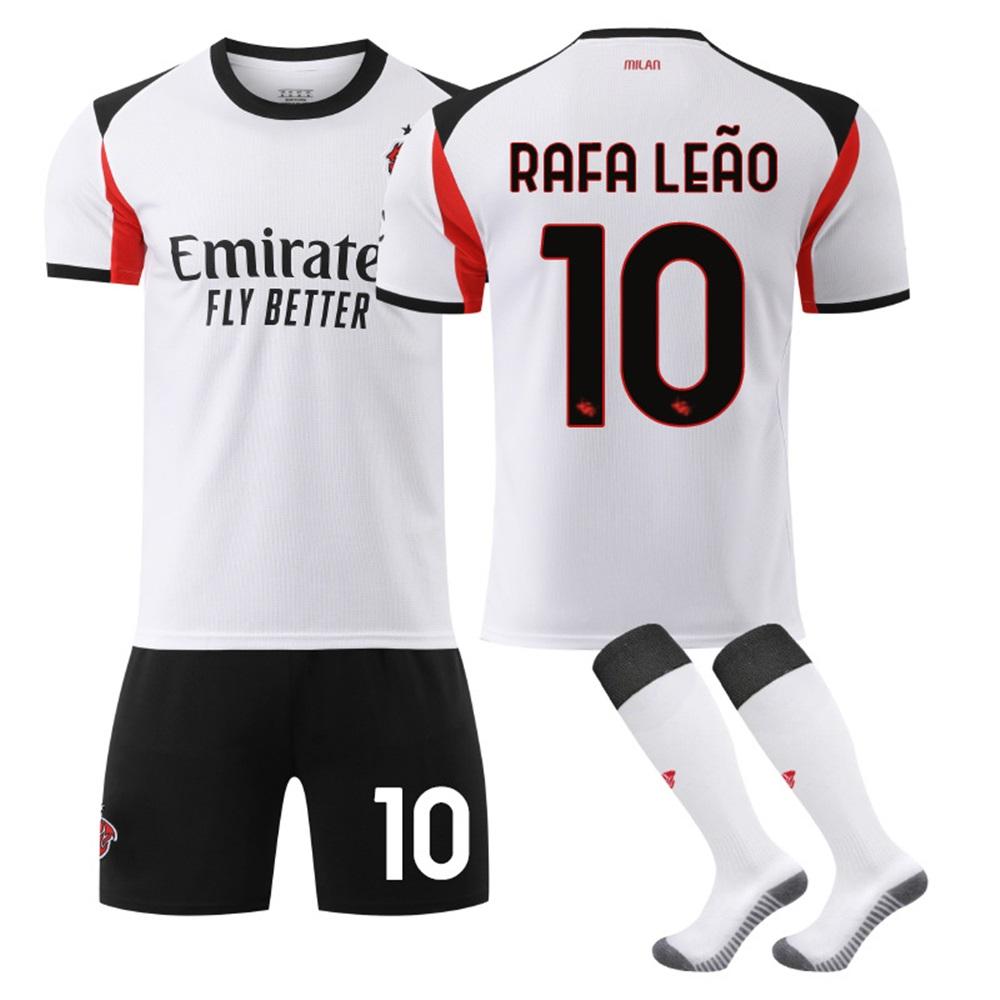 

Teens Kids Adults Custome Name Football Kits 2025-26 AC Milan Away #10 RAFAEL LEÃO Sport Training Jersey Set with Socks 3XL