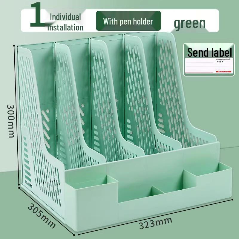 Four-Layer File Holder Organizer with Dividers for Office Supplies