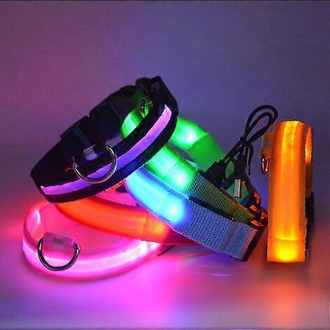 Light Up Dog Collar Lights for Night Clip On Dog Collar LED Bright and High Visibility Lighted,S,Yellow