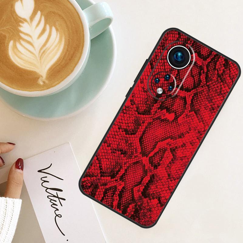 Snake Skin For Huawei P40 P20 P30 P60 Pro Nova 5T 9 P Smart Honor Magic5 Lite 50 70 90 X8 X8a X9a Case