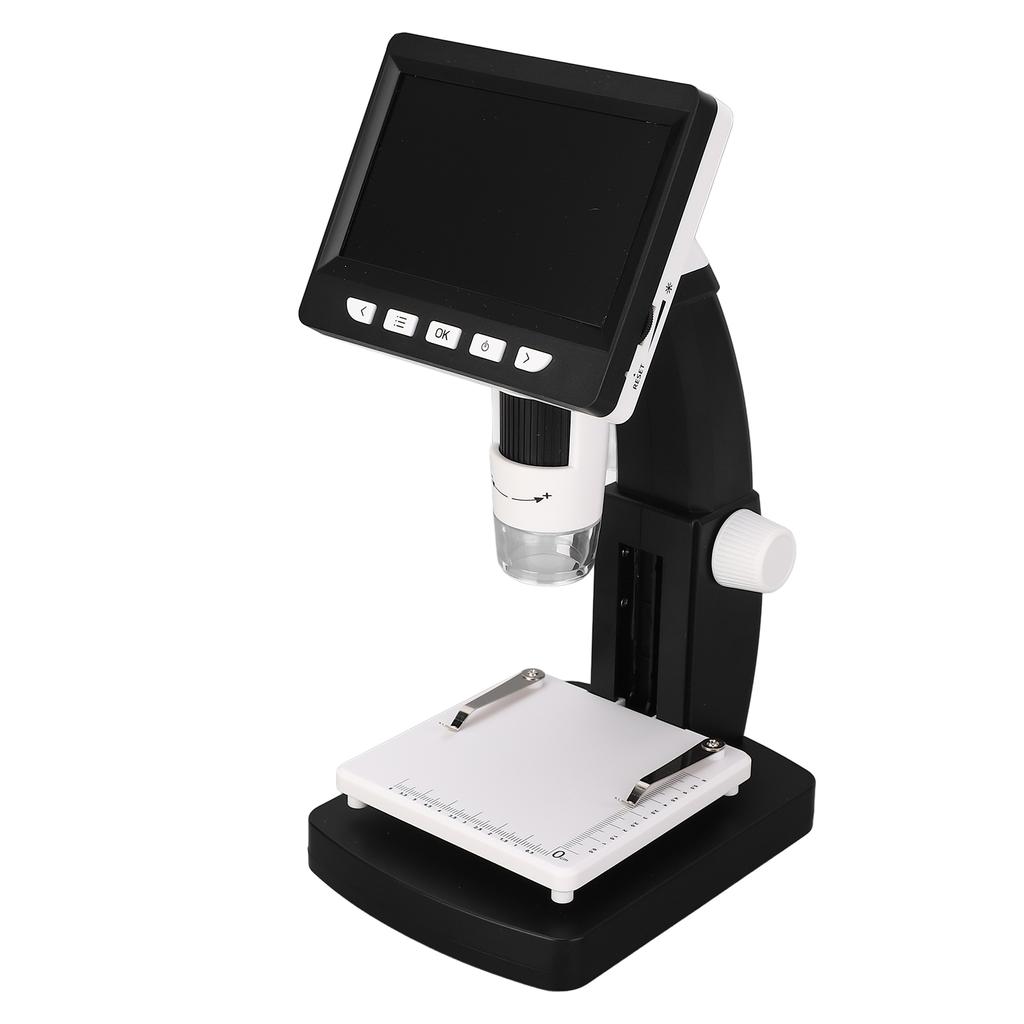 Digital Microscope with 4.3 Inch IPS Screen 50 To 1000X 2MP 1080P Electronic Magnifier Camera with 8 LED Lights for