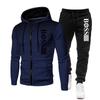2023 Men's Trendy Zipper Hoodie Tracksuit Set - Autumn/Winter Casual Print