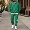 Men's Casual Loose Fit Lined Stand Collar Sweatshirt Set for Fall and Winter