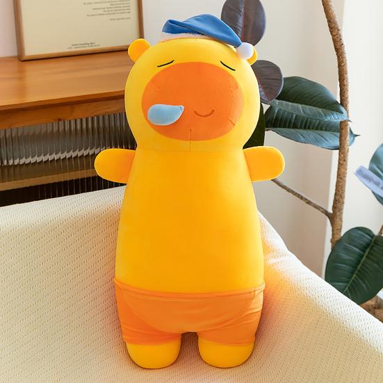 Capybara Plush Pillow Cute Snoozing Capybara Doll Soft Stuffed Animal Comforting Nap Buddy for Kids Adults