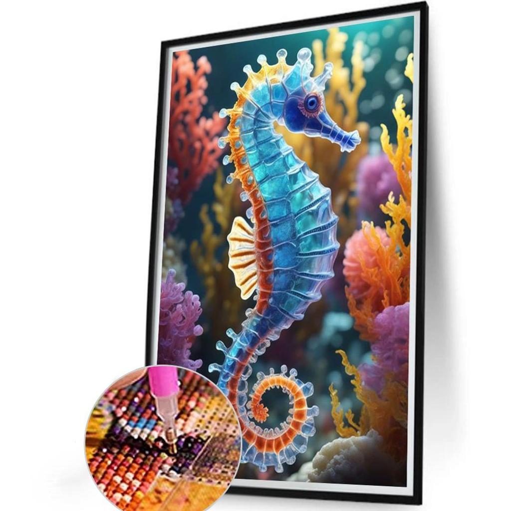 5D DIY Full Round Drill Diamond Painting Seahorse Home Decor Art Craft 40x60cm