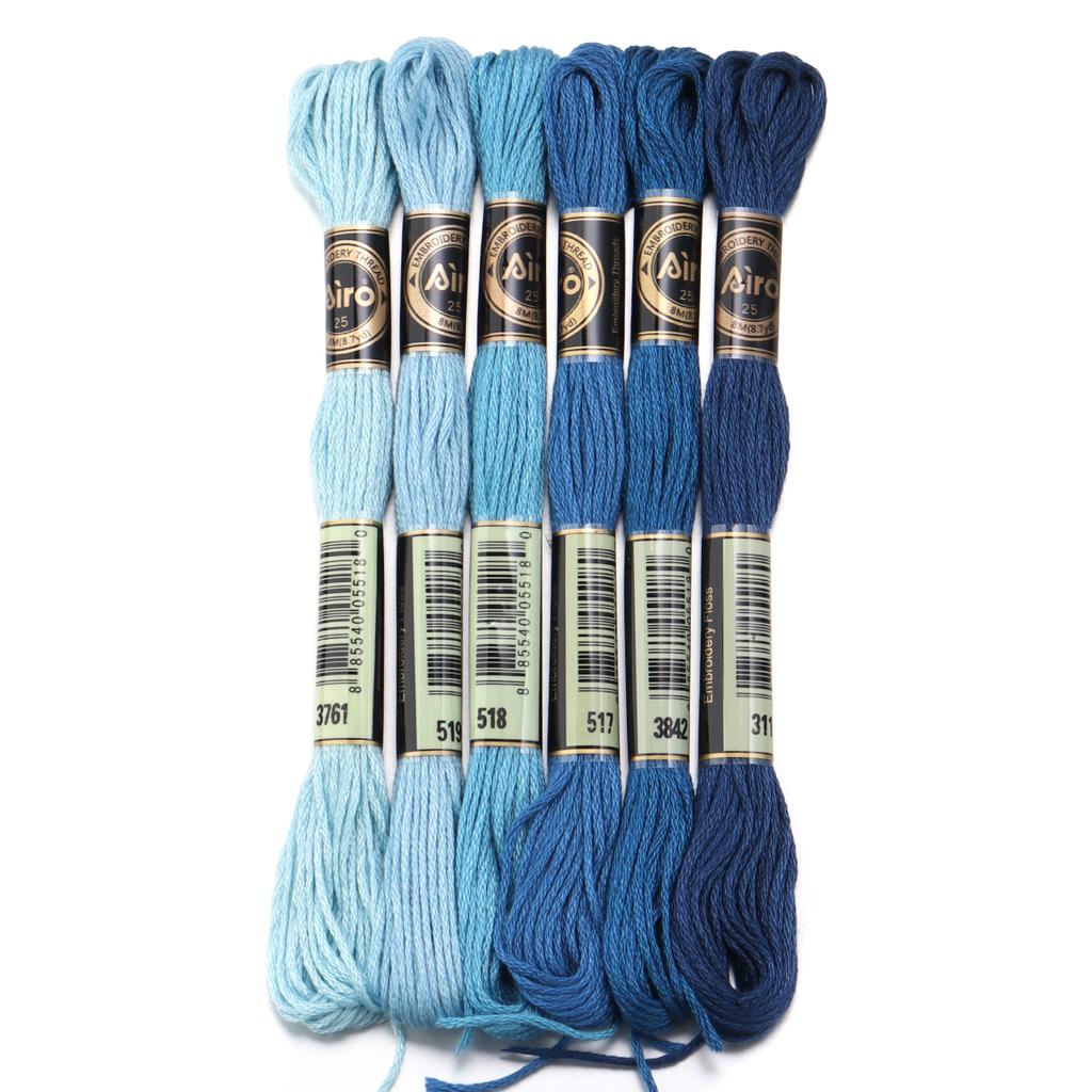 6pcs/lot Colorful Cross Stitch Threads Polyester Embroidery Threads DIY Hand Sewing Knitting Embroidery Supplies Accessories