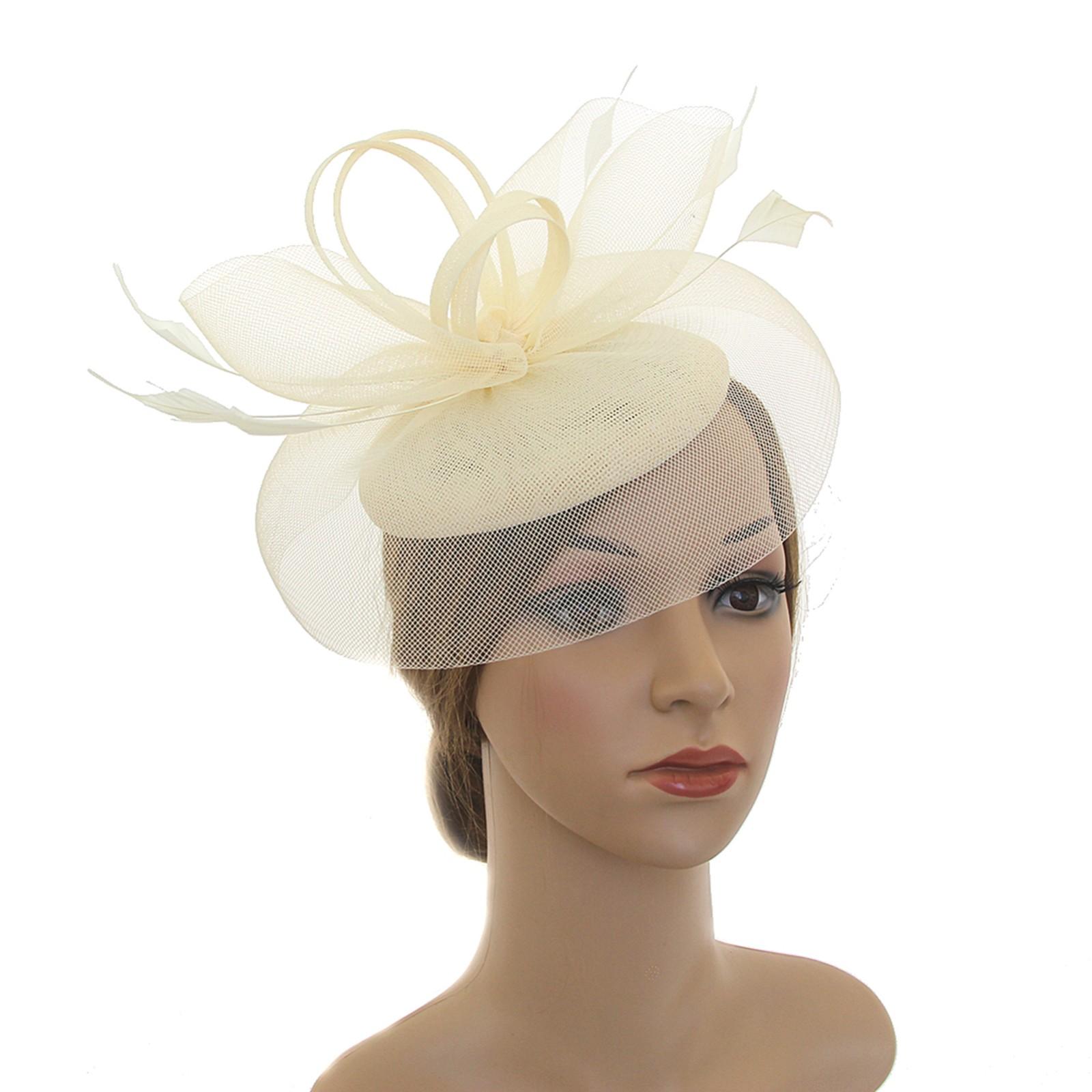 

Женщины Девушки Сетка Чародеи Шляпа Коктейльная Вечеринка Оголовье Головной Убор Свадебная Шляпа One Size бежевый