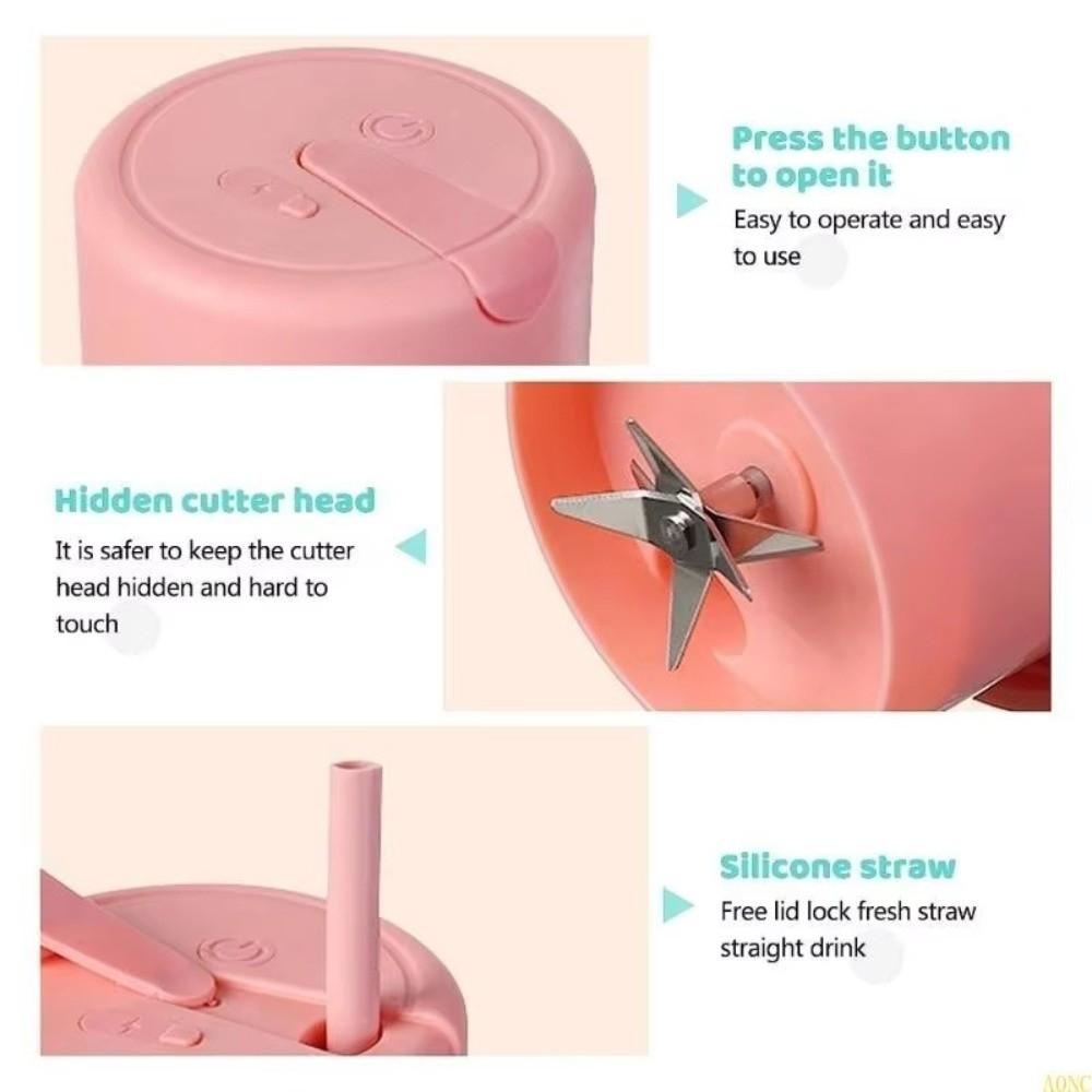 420ml Juicing Cup Detachable Straw Fruit Blender Portable Handheld Juicer  Healthy Drinking