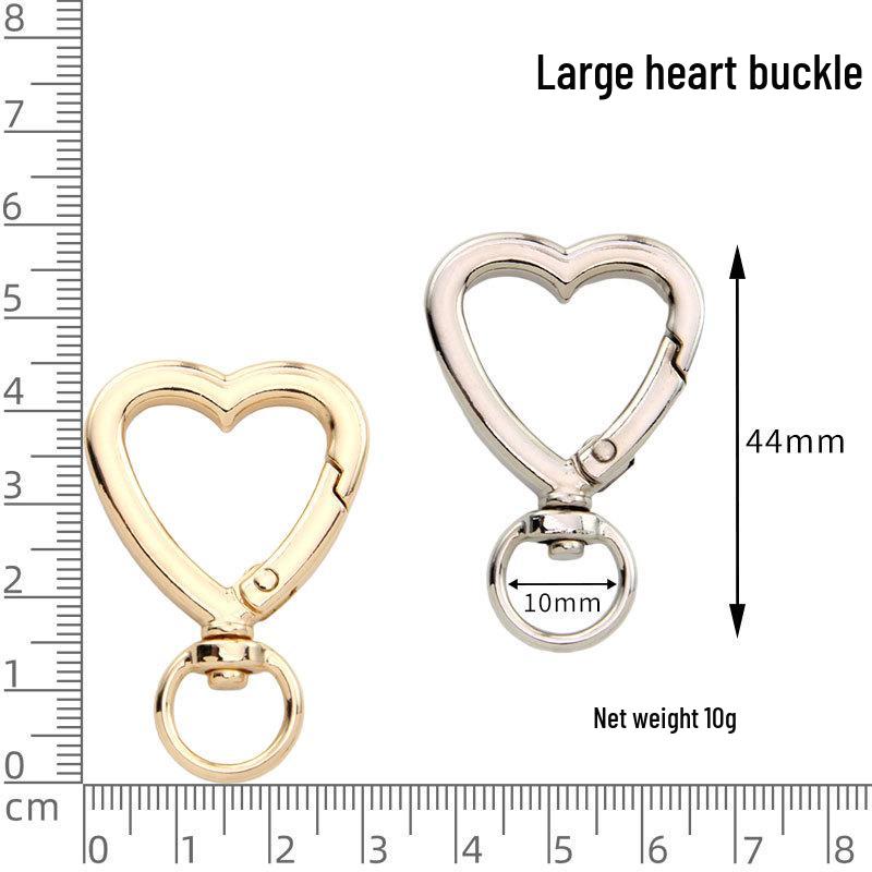 Love Heart Rotating Keychain Pendant - Heart-Shaped Zinc Alloy Handbag Accessory & Spring Ring Jewelry