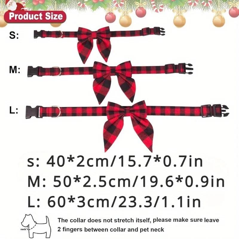 1 Dog Collar with Bow, Thanksgiving Dog Tie Collar, Adjustable Cotton Bow Tie Dog Collar for Medium Sized Pet Dogs