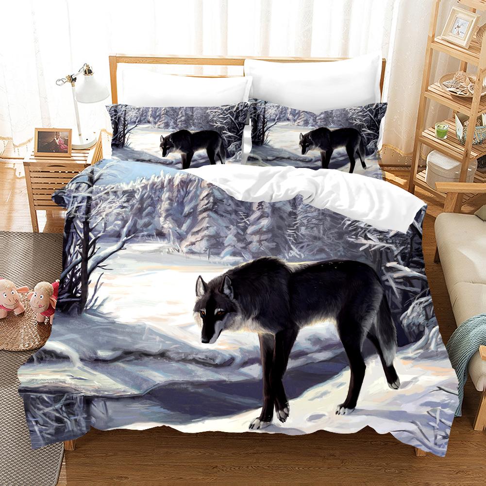 3D Die Wolf-Serie Bettwäsche-Sets Bettbezug-Set mit Kissenbezug Twin Full Queen King Bettwäsche Bettwäsche