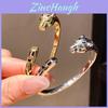 Bracciale a Manetta Animalier Leopardo in Oro 18k con Accenti di Zirconia per Donne Eleganti