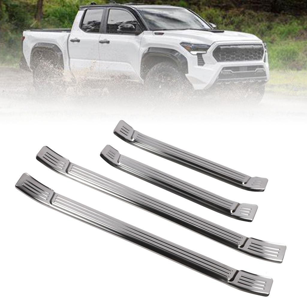 4pcs Door Sill Protector Scratch Stainless Steel Door Sill Scuff Plate Trim Sticker Strips for 2024