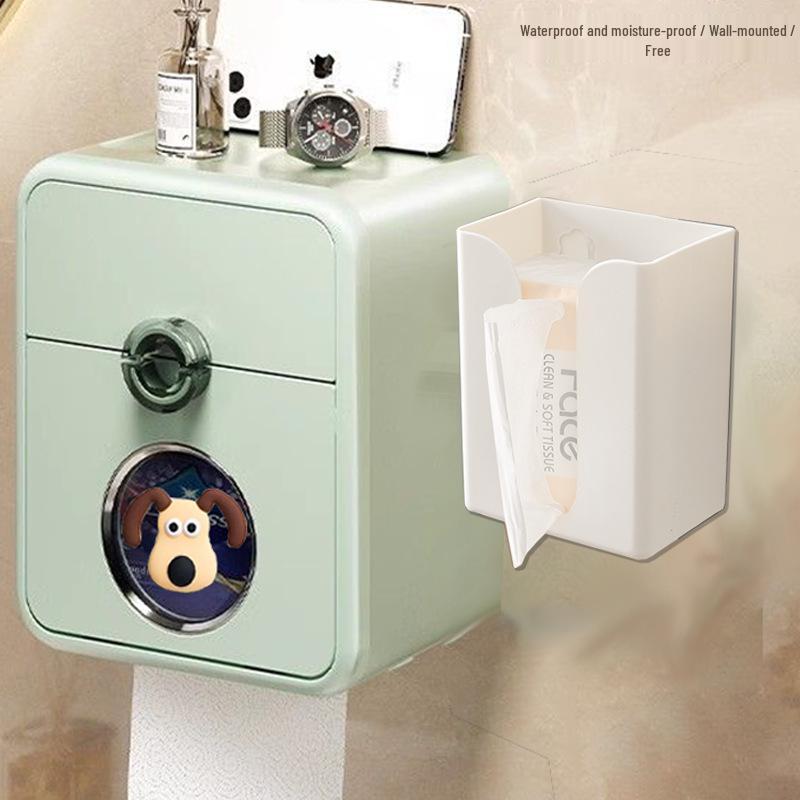 

Waterproof Wall-Mounted Tissue Holder and Storage Rack