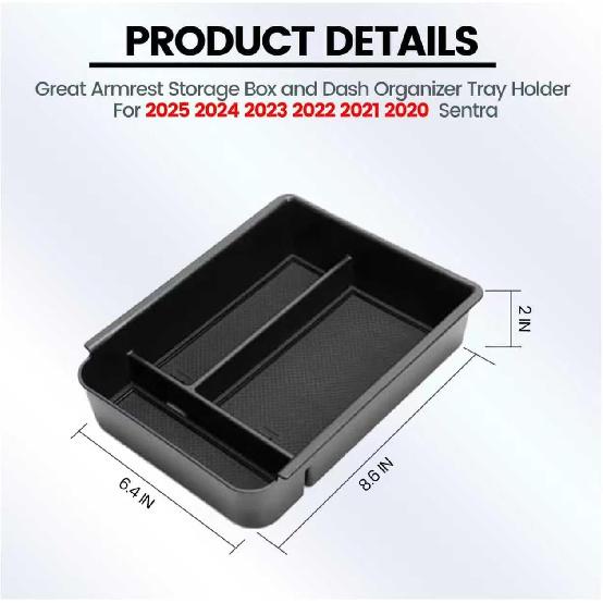Compatible with Nissan Sentra Center Console Organizer -2025, For Sentra Console Organizer Ert, Center Console Armrest Storage Box Sentra -2025