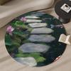Koi Fish Pond Round Area Rug Non-Slip Floor Mat for Living Room Bedroom Feng Shui Home Decor