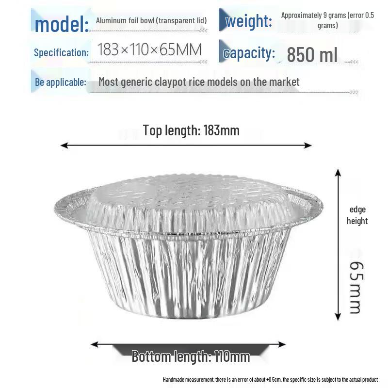 Disposable Round Aluminum Foil Bowls with Lids