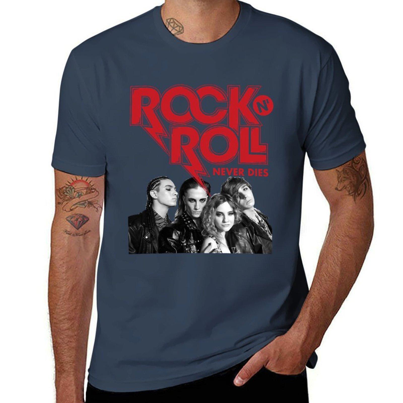 Maneskin Rock n Roll Quote Mneskin Original TShirt Comfortable Work Wear Tee S