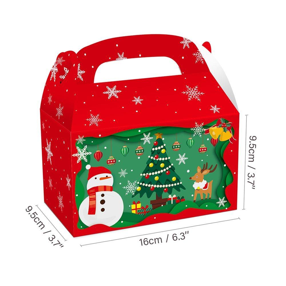12PCS Festive Design Christmas Eve Gift Box Holiday Print Biscuit Packaging Box Holiday Gift Giving