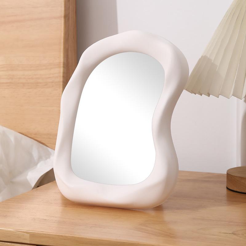 New Hanging/Desktop Makeup Mirror Cream Style Mirrors Cloud Shaped Student Dormitory Bedroom Bathroom Vanity Mirror Pink White