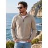 Men's Half-Zip Stand Collar Knit Pullover Casual Sweatshirt.