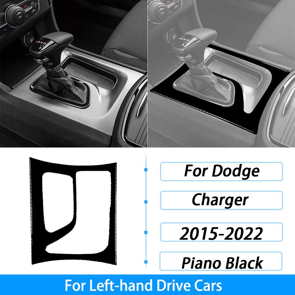For Dodge Charger 2015-2022 Piano Black Central Control Radio CD AC Panel Trim Cover Car Interior Decoration Accessories Sticker
