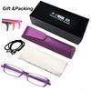 [KLESIA] Reading Glasses with Blue Light Blocking, Ultra-Lightweight, Compact Storage, Fashionable Reading Glasses (Magnitude: +3.0, Purple)