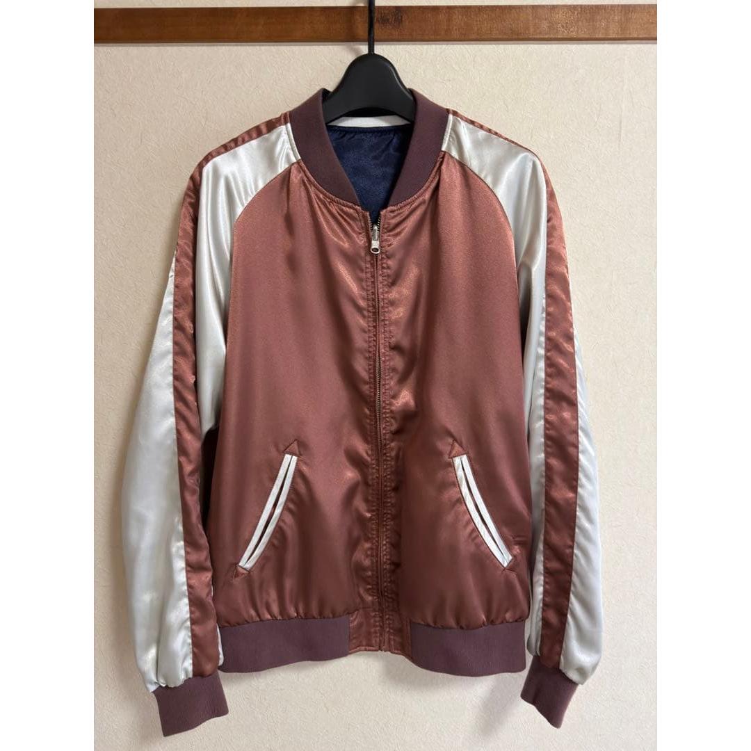 WEGO Reversible Sukajan Blouson Satin Pink Navy M