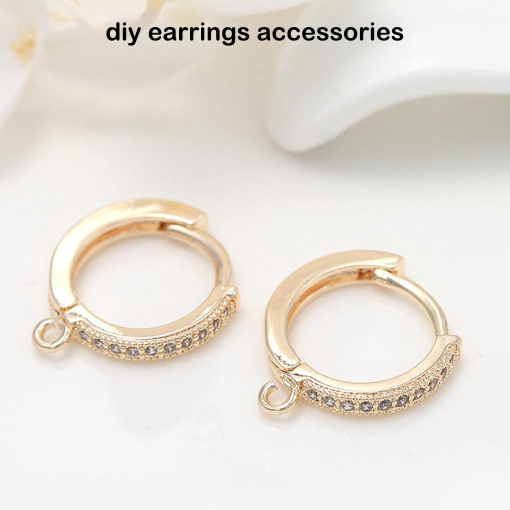 Women Earring Hook Detachable Replacing Round Rhinestone DIY Anti-rust Pendant Hooks Jewelry Findings Accessories