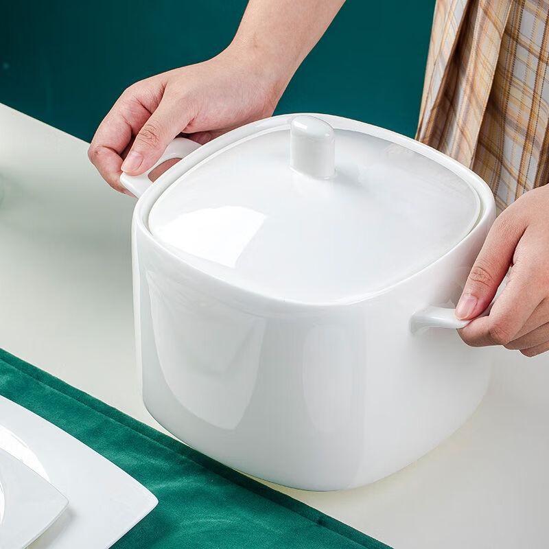 Linpan Jingdezhen Quadratische tiefe Speiseteller mit Unterglasur