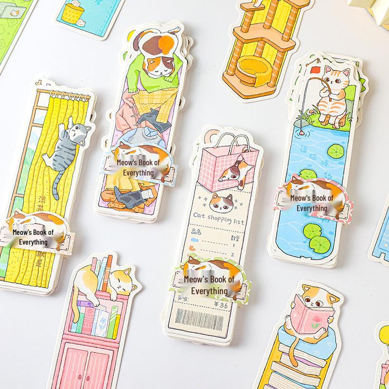 Glitter Cat Bookmark - Cute, Writable, Creative Gift for Students