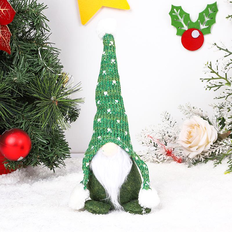 Nordic Christmas Faceless Doll with Knitted Hat and White Beard