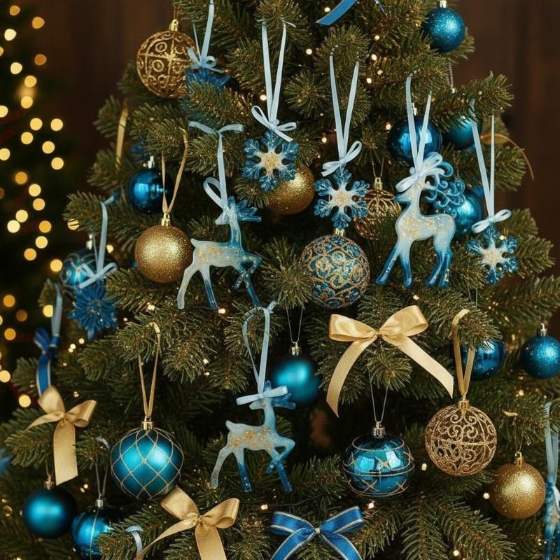 1 Piece Christmas Holiday Ornament Reindeer Snowflake Resin Waterproof Easy Install Suitable Various Themes Decors